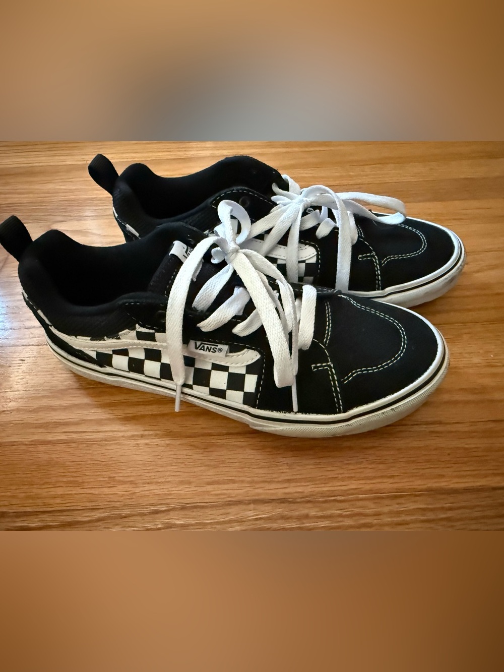 Vans Kids 5.5 B/W Checkerboard Low-Top Sneakers